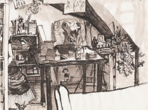 Frida in meinem Atelier